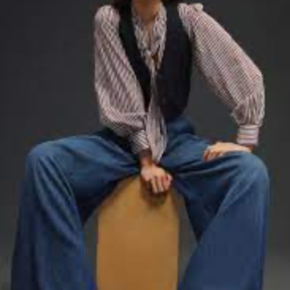 NWT Pilcro Palazzo Pleated Flared Wide Leg Jeans Sz 25 - Picture 3 of 4